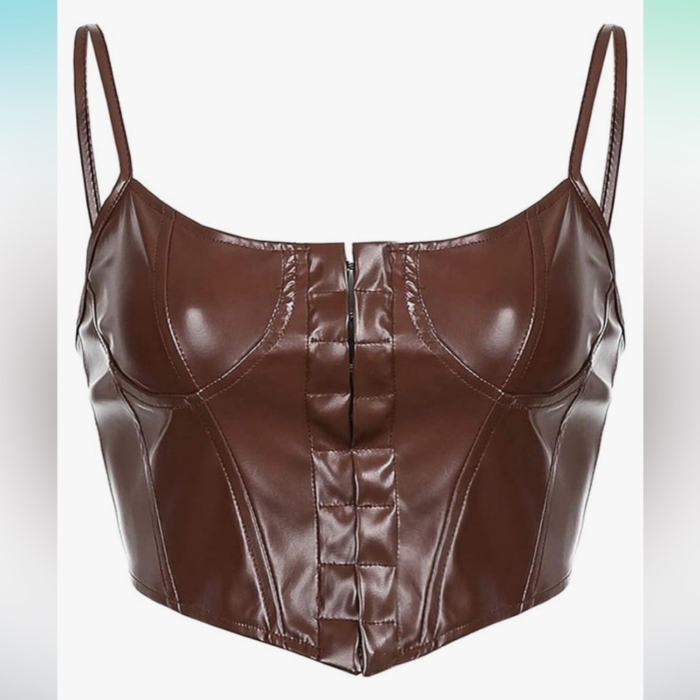 NWOT PU leather bustier corset top